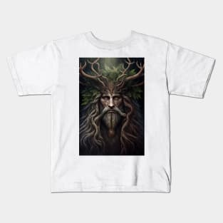 Green Man #001 Kids T-Shirt